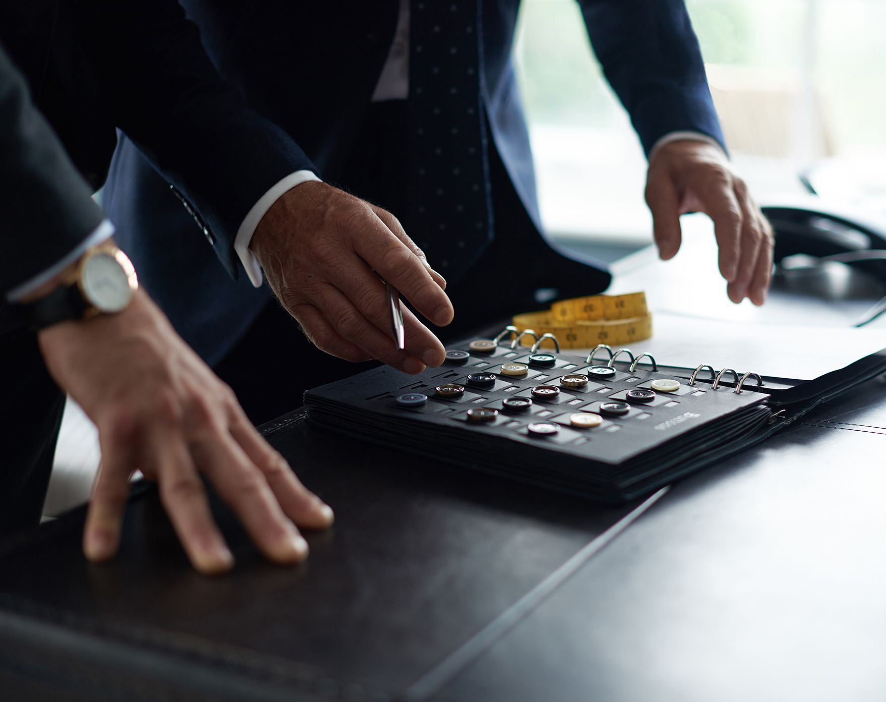 Our handmade custom tailoring process allows you to customise even the finest details of your garments, e.g. buttons