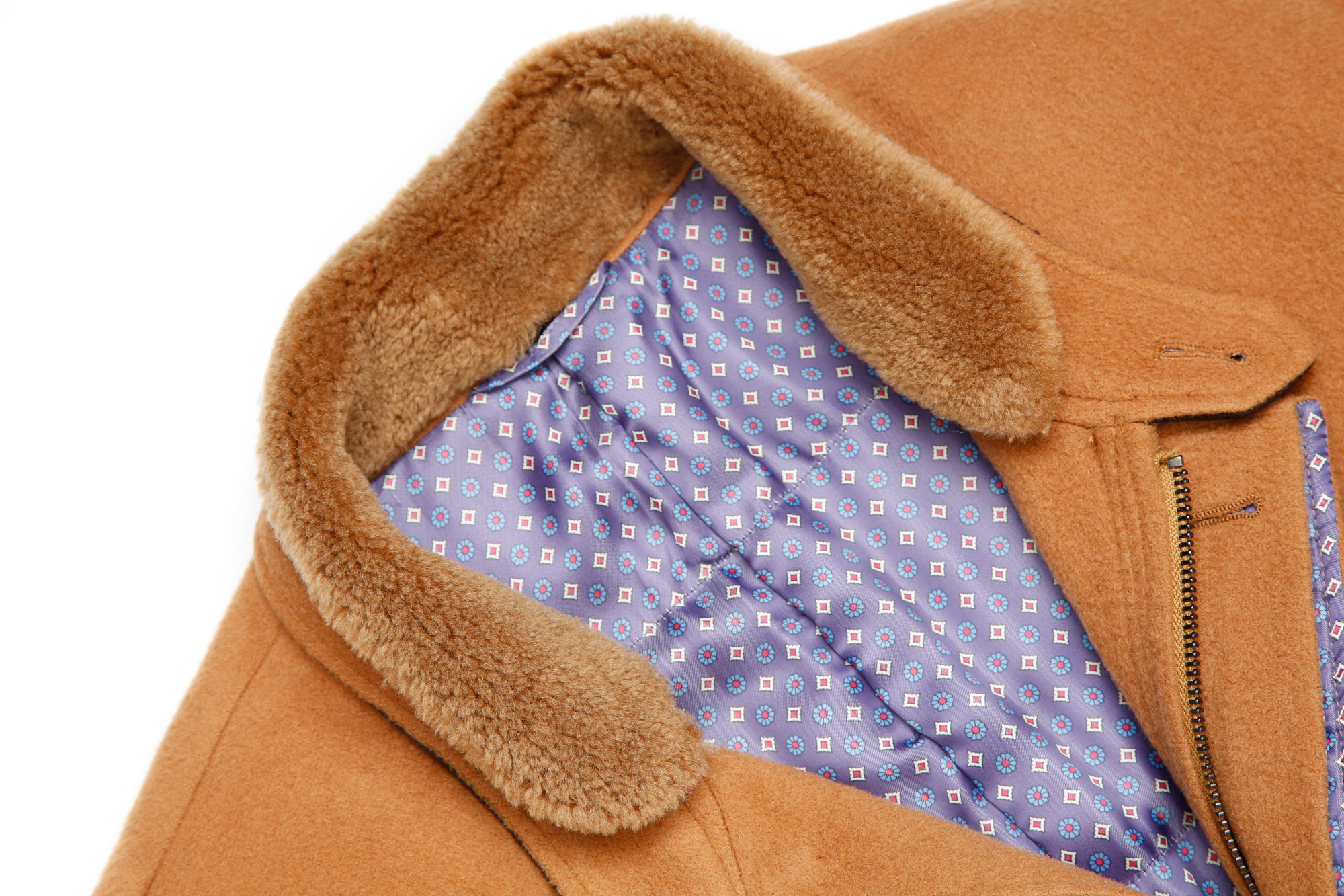 Fleece lined collar of the men