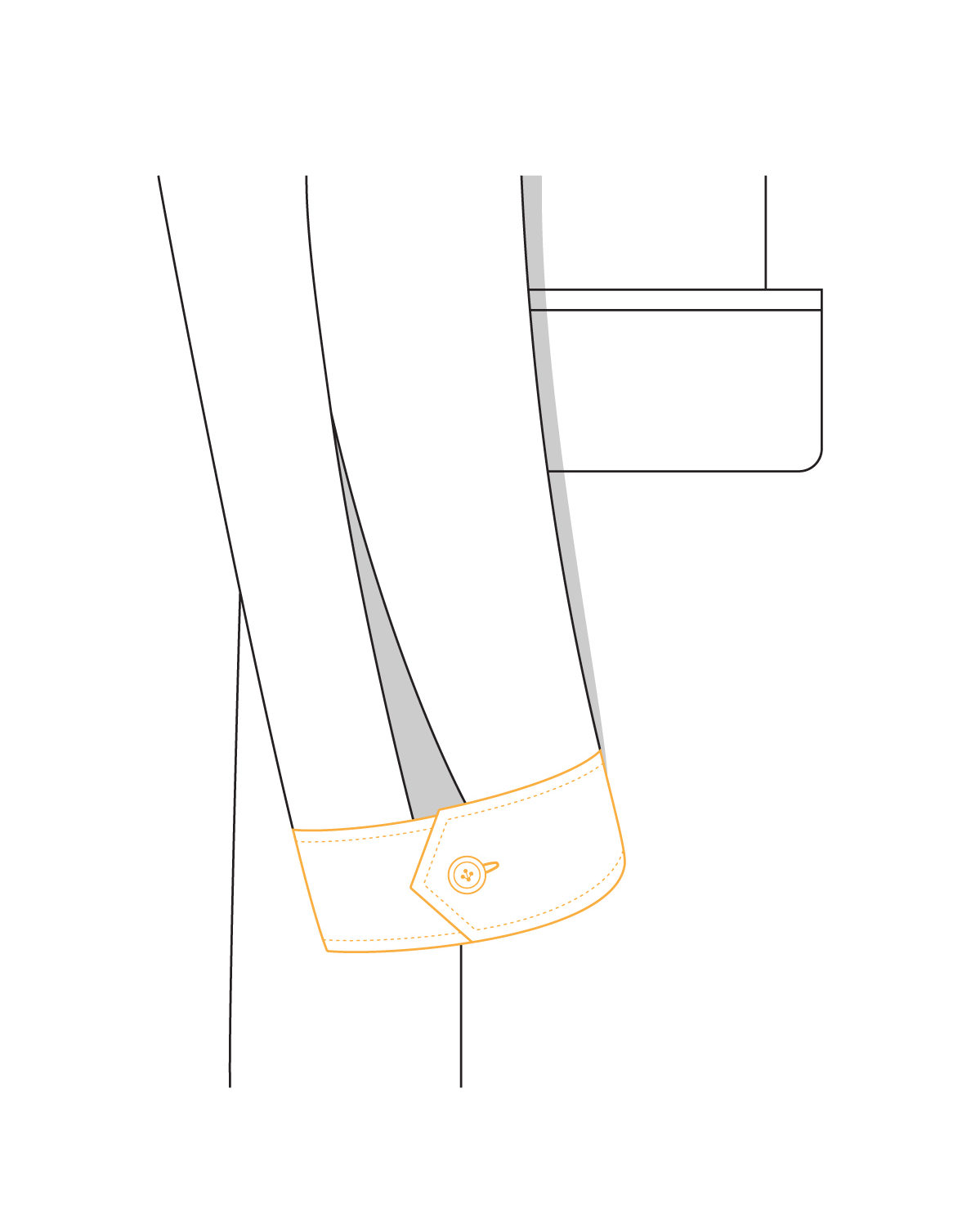 Pointed 1 Button Cuff